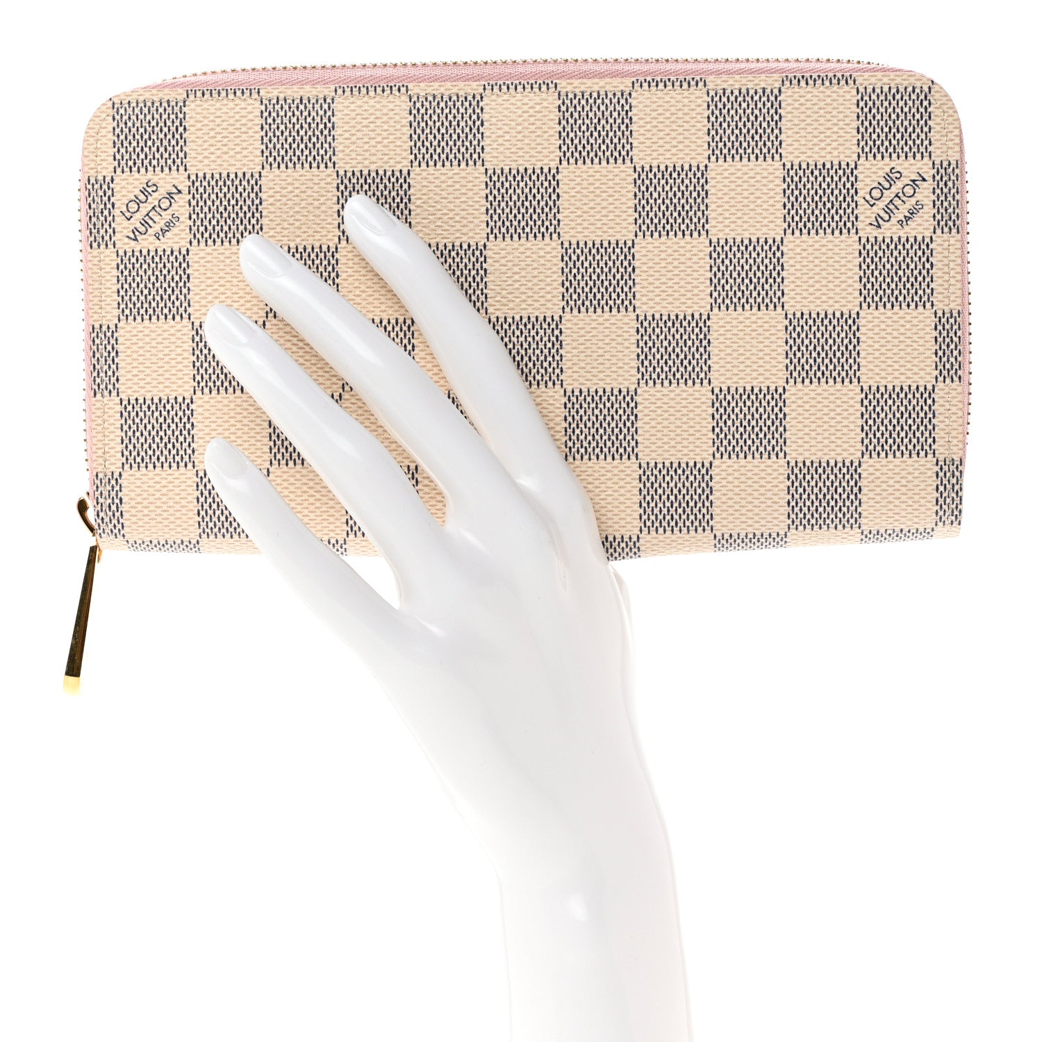 Louis Vuitton Damier Azur Zippy Wallet Rose Ballerine 2 of 6