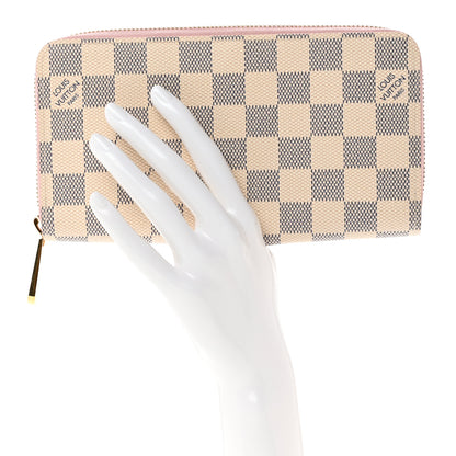 Louis Vuitton Damier Azur Zippy Wallet Rose Ballerine 2 of 6