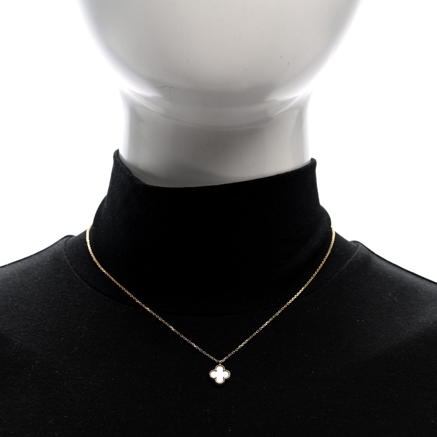 18K Yellow Gold Mother of Pearl Sweet Alhambra Pendant Necklace