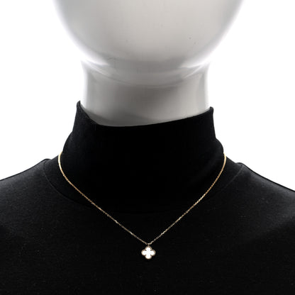 Van Cleef & Arpels 18K Yellow Gold Mother of Pearl Sweet Alhambra Pendant Necklace 2 of 5