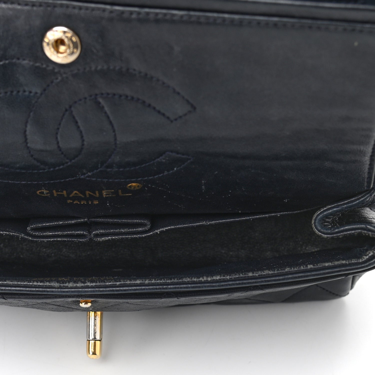 Chanel Lambskin Quilted Small Double Flap Navy 9 of 9