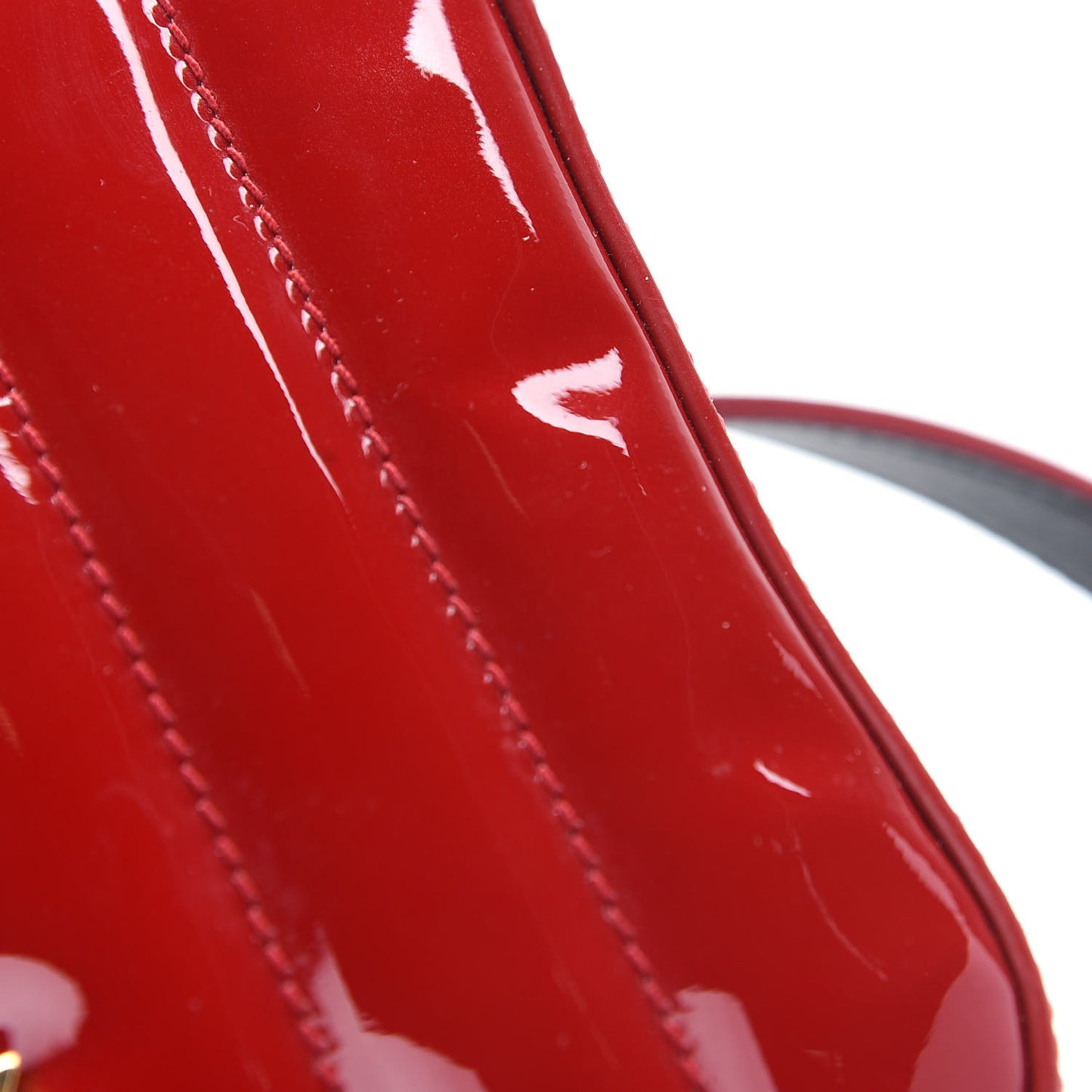 Patent Matelasse Vicky Monogram Belt Bag Red