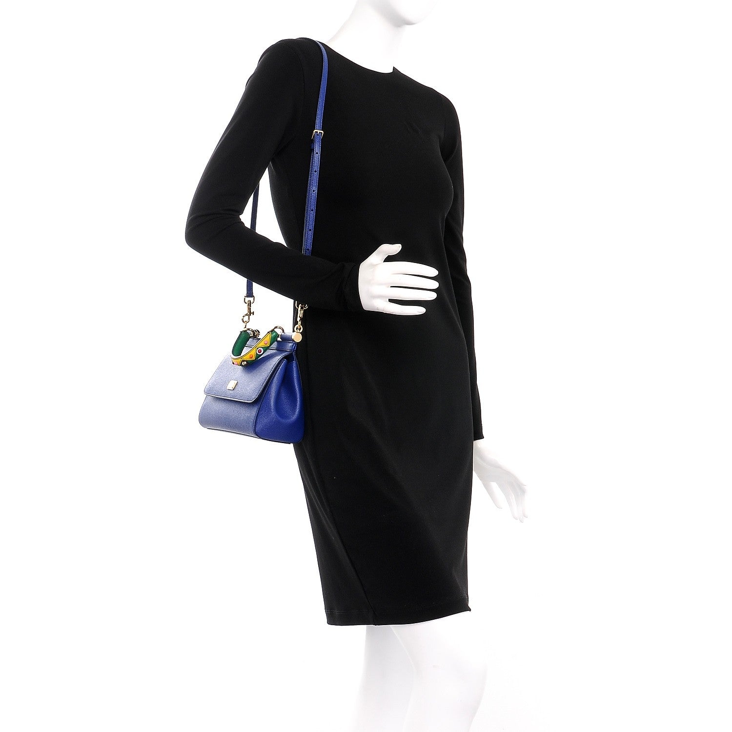 Dolce & Gabbana Dauphine Small Miss Sicily Embellished Handle Satchel Bleuette 2 of 7