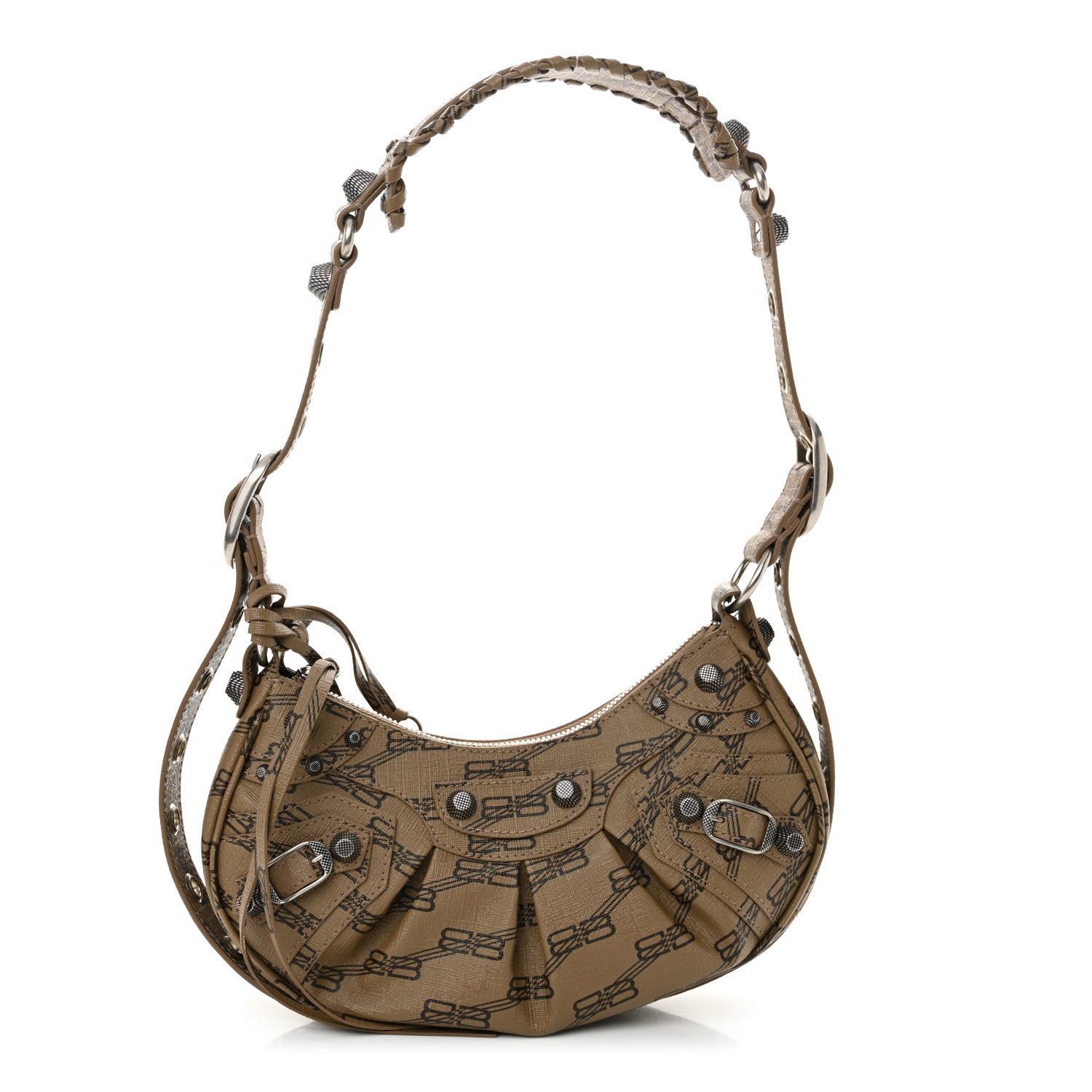 Balenciaga Coated Canvas BB Monogram Le Cagole Shoulder Bag XS Beige Brown 1 of 12