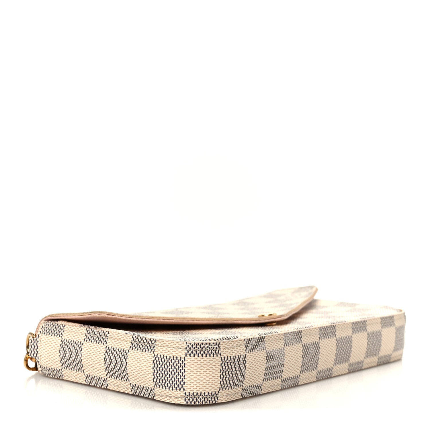 Louis Vuitton Damier Azur Pochette Felicie Chain Wallet Rose Ballerine 5 of 12