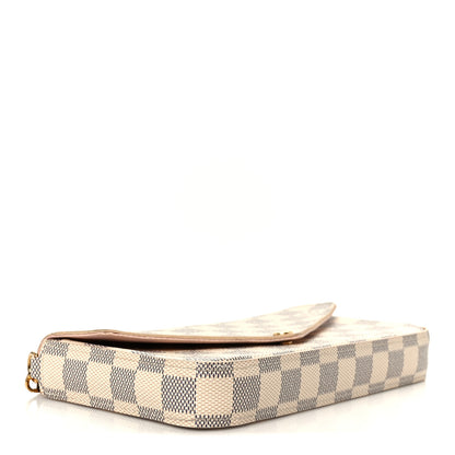 Louis Vuitton Damier Azur Pochette Felicie Chain Wallet Rose Ballerine 5 of 12