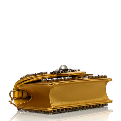 Gucci Satin Crystal Mini Bee Broadway Shoulder Bag Gold 8 of 10