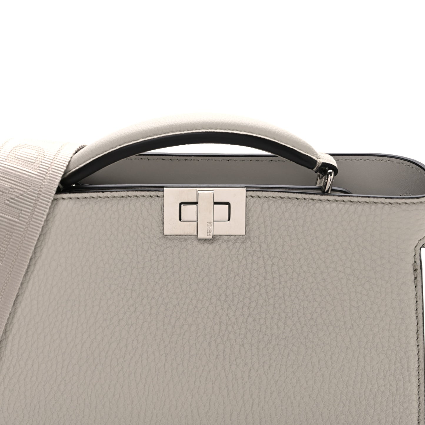 Cuoio Romano Vitello Cover Bi-Color Peekaboo I See U X Cross Satchel Ghiaia Oliva