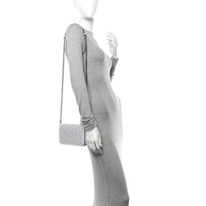 Christian Louboutin Metallic Calfskin Spiked Zoompouch Crossbody Snow Silver 2 of 10