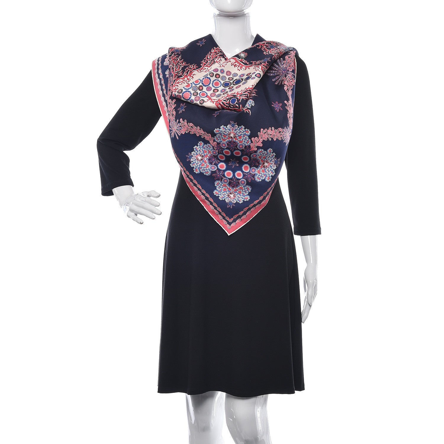 Louis Vuitton Silk Shawl Navy 2 of 5