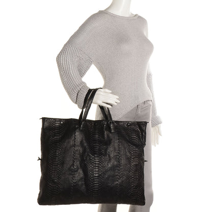 Bottega Veneta BOTTEGA VENETA Python Convertible Tote Bag Black 2 of 9