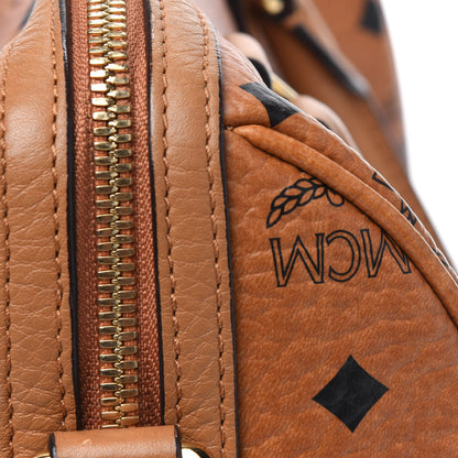 MCM Visetos Dog Bone Boston Bag Cognac 20 of 27