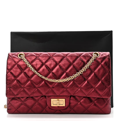 Chanel Metallic Aged Calfskin Quilted 2.55 Reissue 227 Flap Dark Red 11 of 11