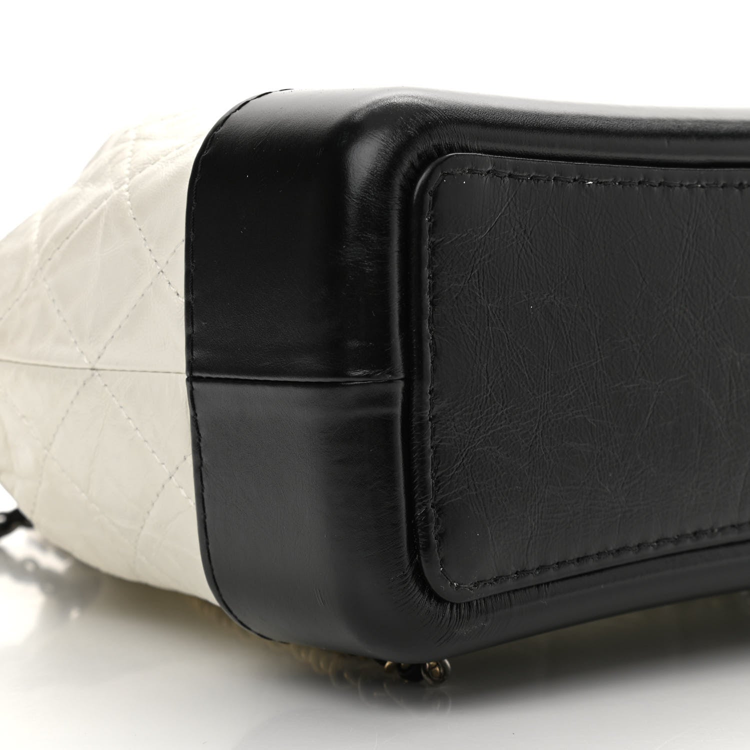 Chanel Aged Calfskin Quilted Gabrielle Backpack Black White 8 of 10