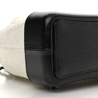Chanel Aged Calfskin Quilted Gabrielle Backpack Black White 8 of 10