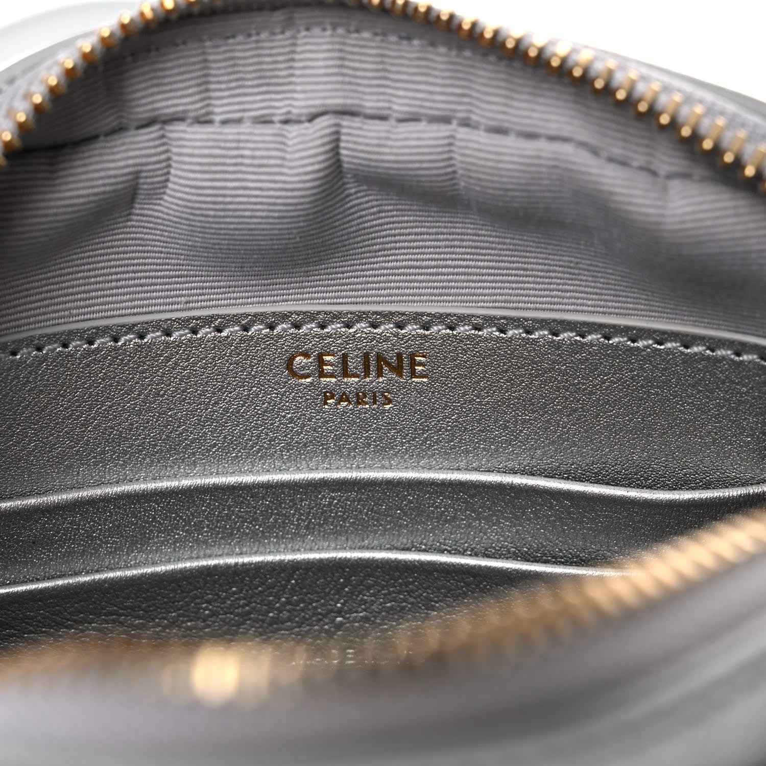 Celine Laminated Calfskin Quilted Small C Charm Bag Silver 6 of 9