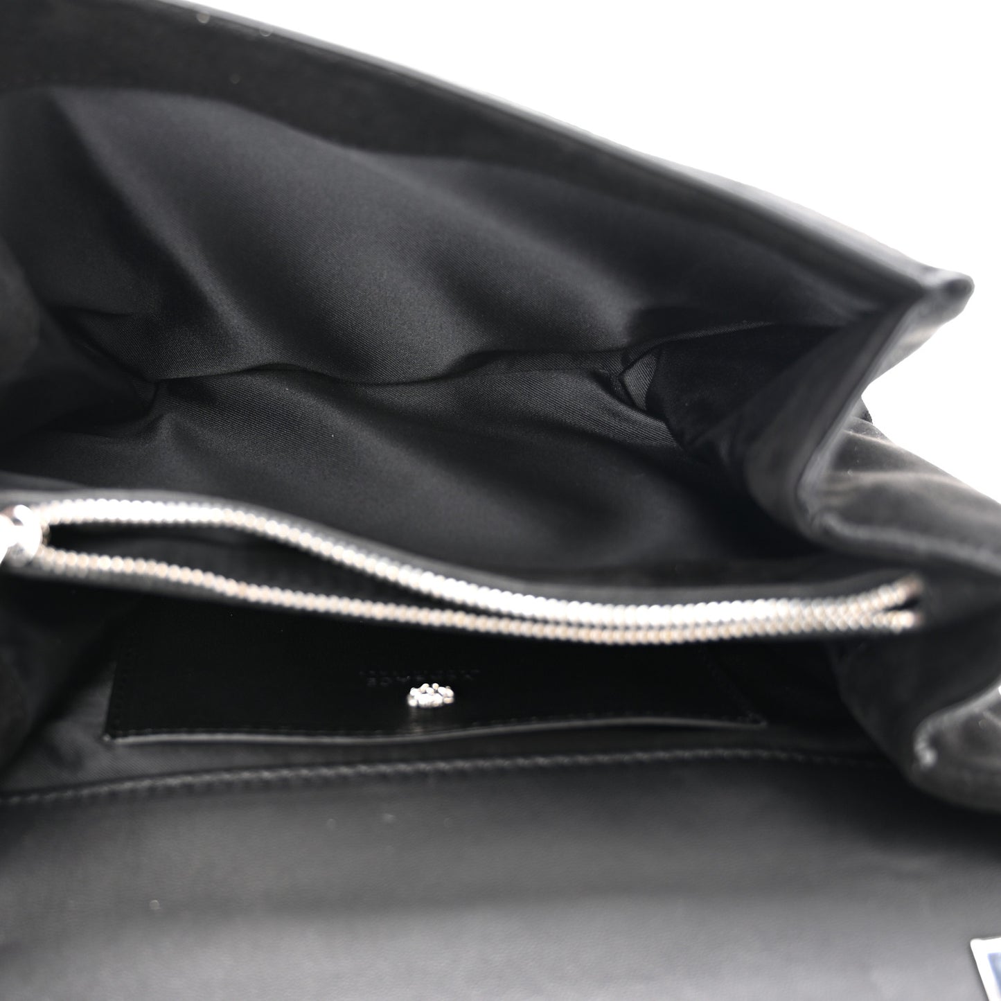 Suede Crystal Medusa Sultan Evening Bag Black