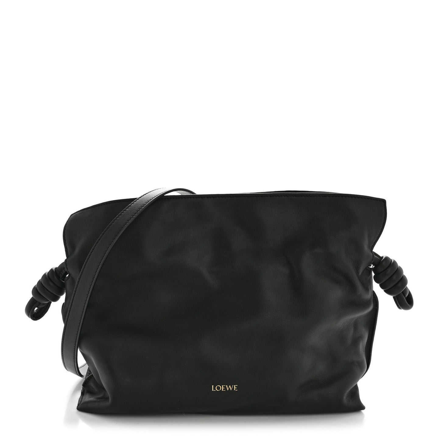 Nappa Medium Flamenco Knot Bag Black