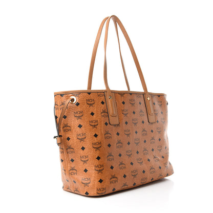 MCM Visetos Medium Liz Reversible Shopper Tote Cognac 3 of 19