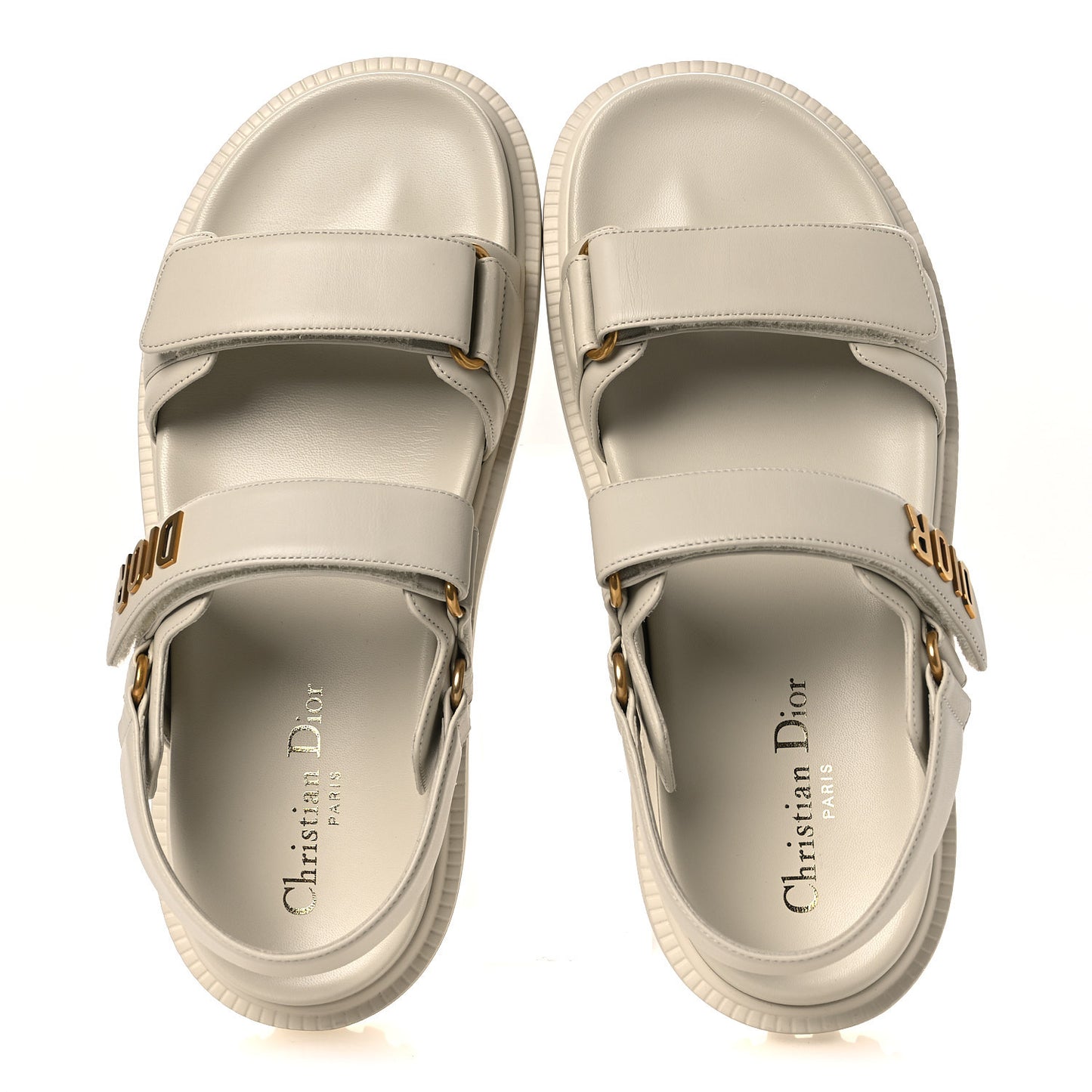 Lambskin Dioract 10mm Slide Sandals 39.5 Off White