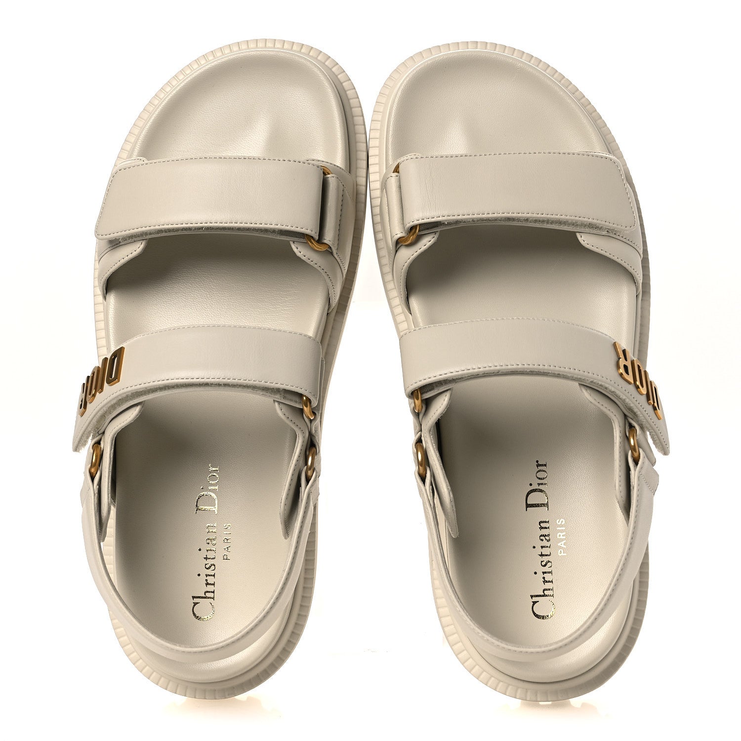 Christian Dior Lambskin Dioract 10mm Slide Sandals 39.5 Off White 2 of 11