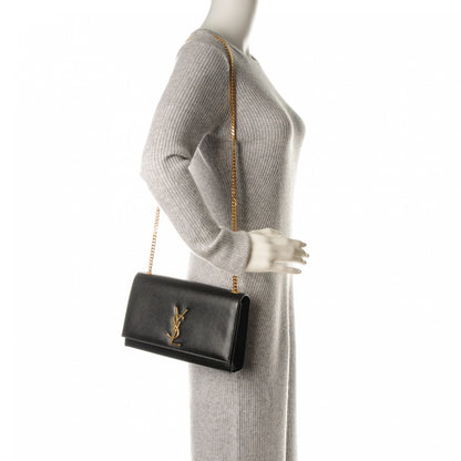 Saint Laurent Grain De Poudre Medium Classic Monogram Kate Satchel Black 2 of 7
