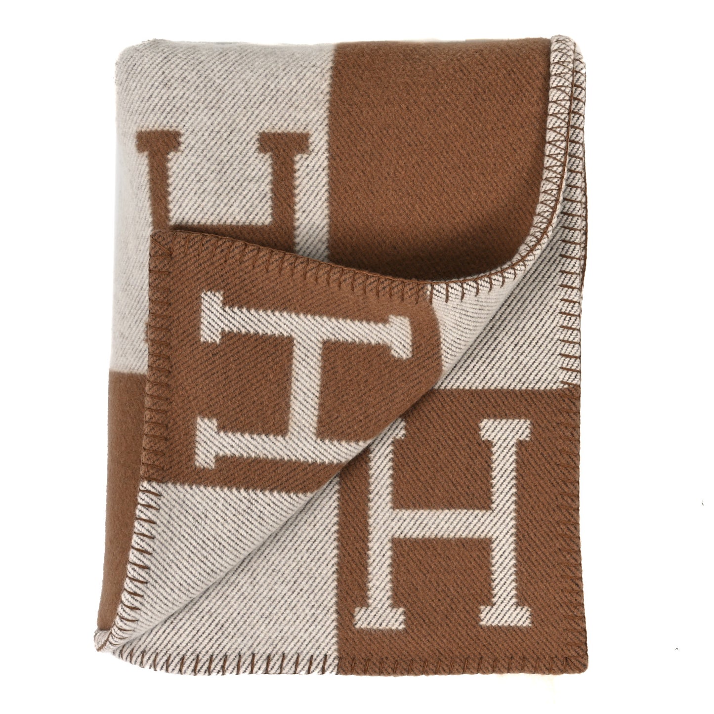 Wool Cashmere New Classic Avalon Blanket Ecru Camel