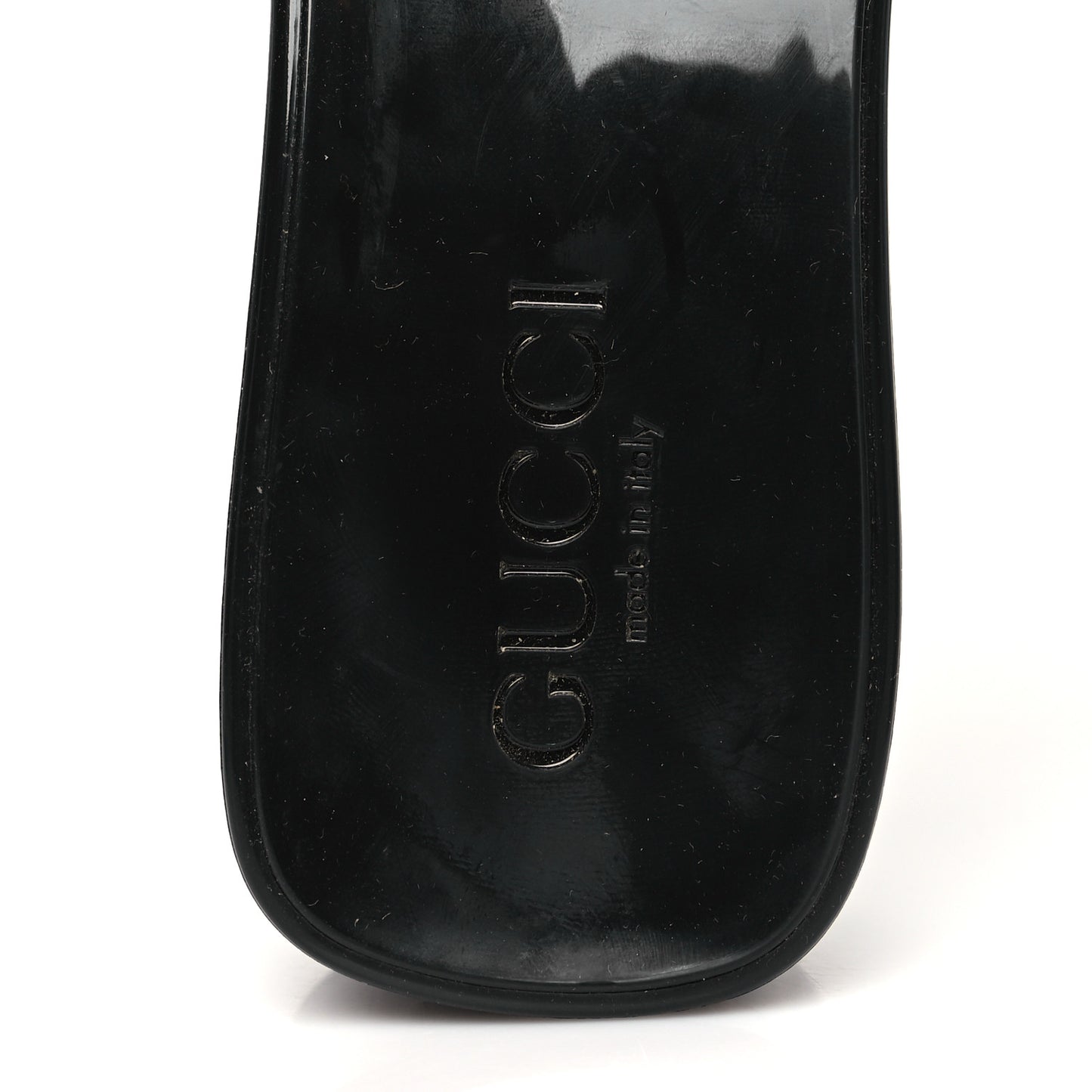 Rubber Gucci Logo Womens Platform 20/60mm Slide Sandals 36 Black