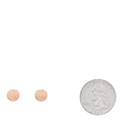 Hermes 18K Rose Gold TPM Ex-Libris Stud Earrings 2 of 5