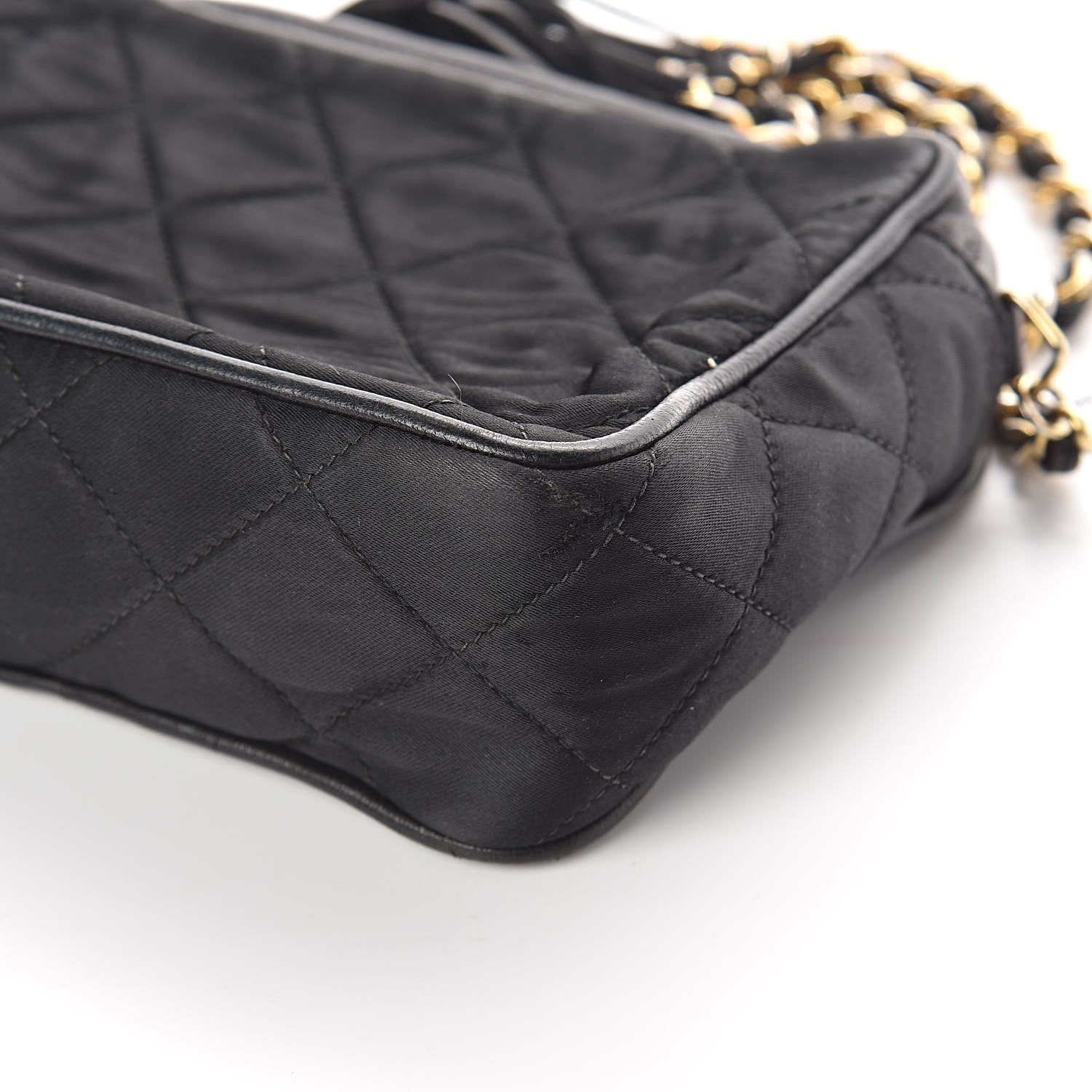 Chanel Lambskin Nylon Quilted Tassel Camera Case Black 10 of 12