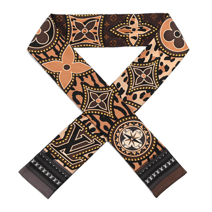 Louis Vuitton Silk Monogram LV World Bandeau Brown 1 of 3