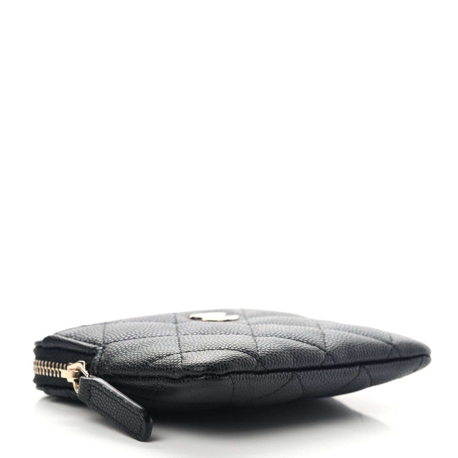 Chanel Caviar Quilted Zip Card Holder Wallet Black 4 of 9