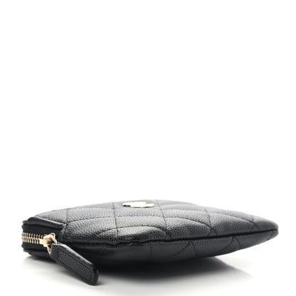 Chanel Caviar Quilted Zip Card Holder Wallet Black 4 of 9