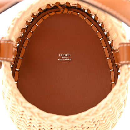 Hermes Butler Calfskin Wicker Sabot Picnic Bag Naturel Fauve 5 of 11