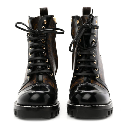Louis Vuitton Patent Calfskin Monogram Star Trail Ankle Boots 39 Black 3 of 10