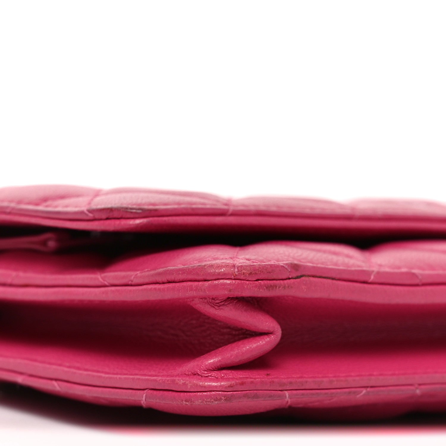Chanel Lambskin Quilted Wallet On Chain WOC Dark Pink 18 of 21