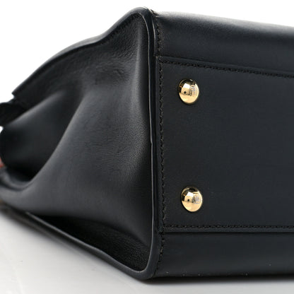 Fendi Vitello Seta Shiny Nappa Medium Peekaboo Iconic Satchel Black 9 of 10