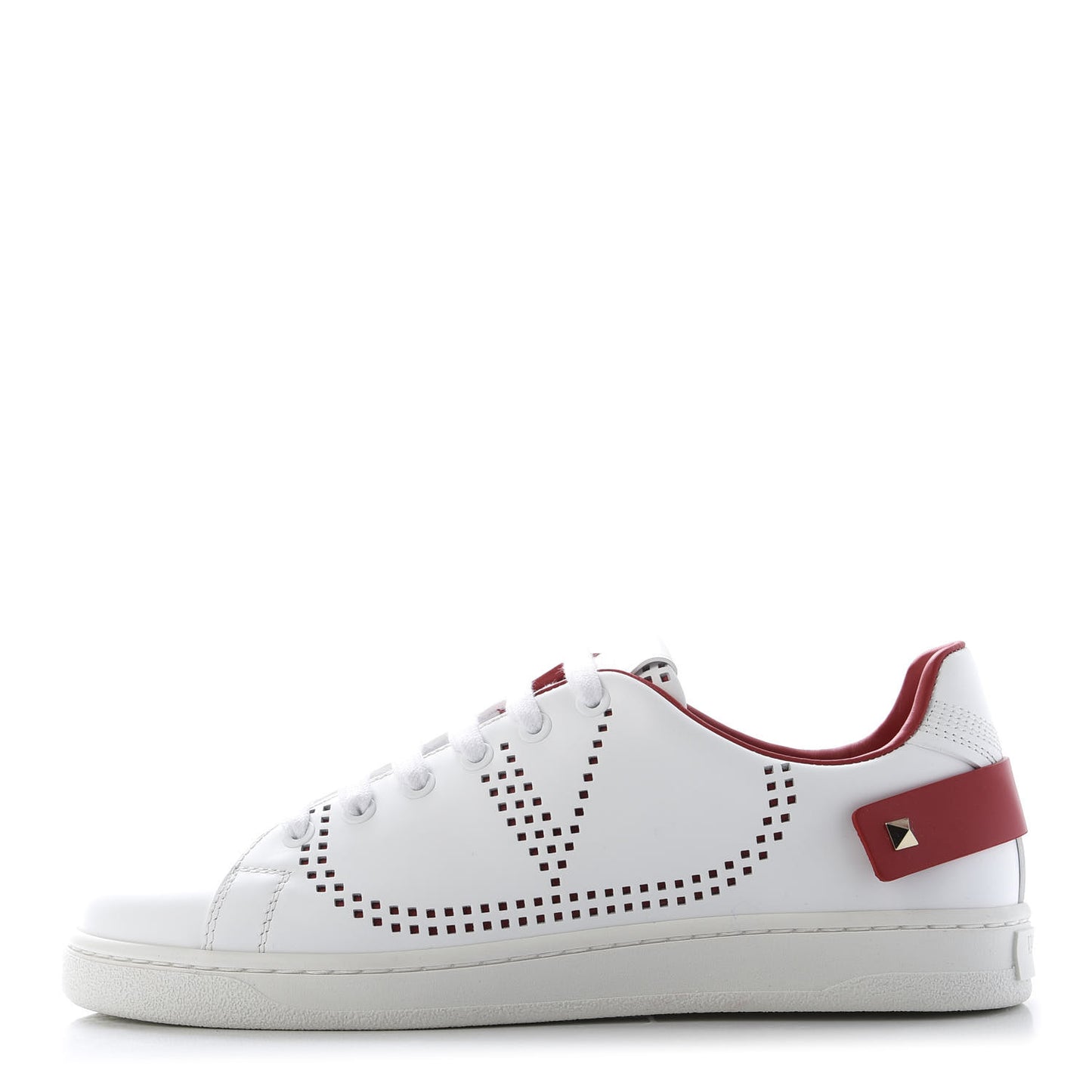 Calfskin Womens Backnet Sneakers 37 White Rosso Valentino