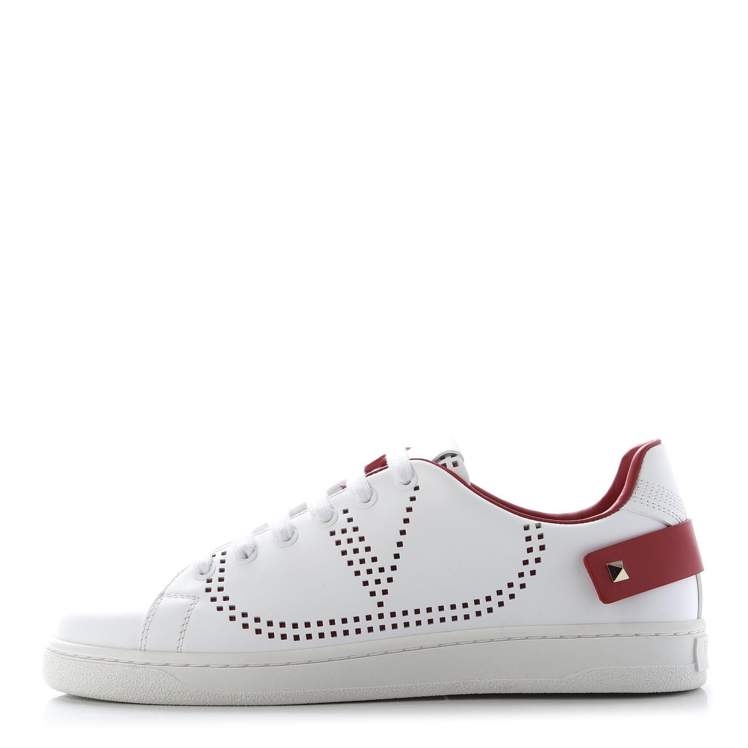 Valentino Garavani Calfskin Womens Backnet Sneakers 37 White Rosso Valentino 1 of 10