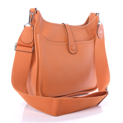 Hermes Taurillon Clemence Evelyne III PM Orange 2 of 12