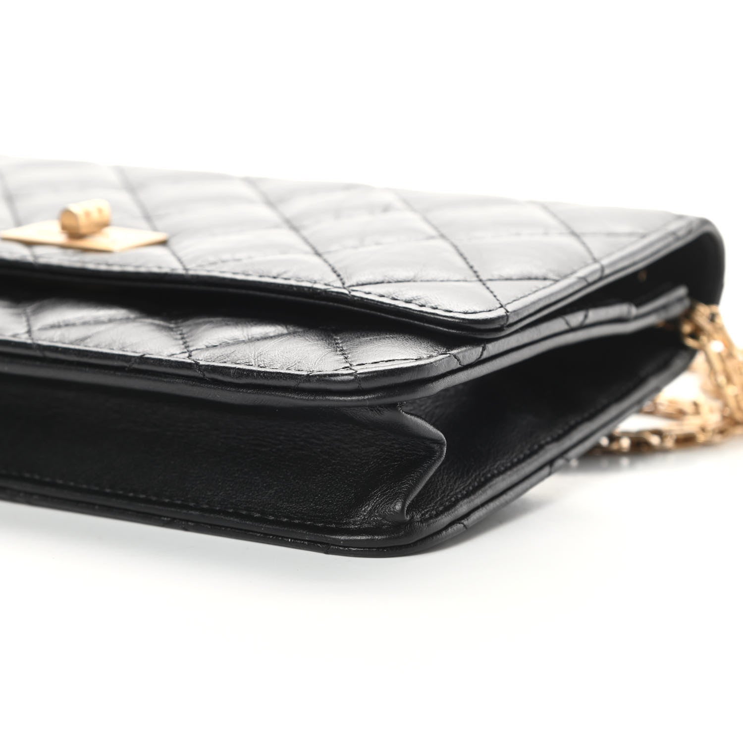 Chanel Aged Calfskin Quilted Reissue Wallet On Chain WOC Black 11 of 14