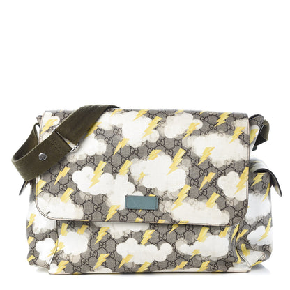 Gucci GG Plus Monogram Lightning Bolt Messenger Diaper Bag Beige 1 of 9
