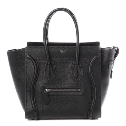 Celine Drummed Calfskin Micro Luggage Black 1 of 8