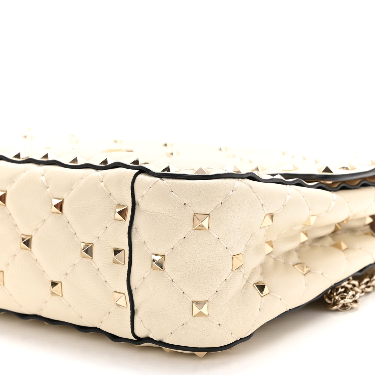 Valentino Garavani Nappa Medium Rockstud Spike Shoulder Bag Light Ivory 9 of 11
