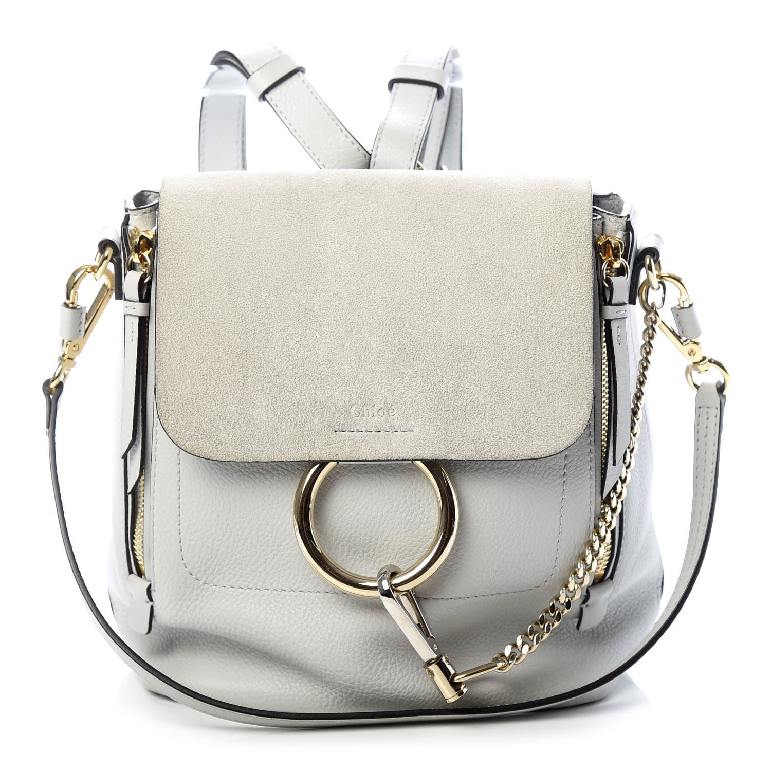 Chloe Suede Calfskin Small Faye Backpack Airy Grey 1 of 8