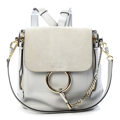 Chloe Suede Calfskin Small Faye Backpack Airy Grey 1 of 8