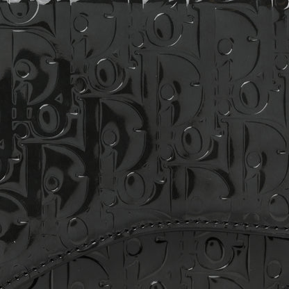 Christian Dior Patent Oblique Embossed Saddle Boxy Bag Black 8 of 10