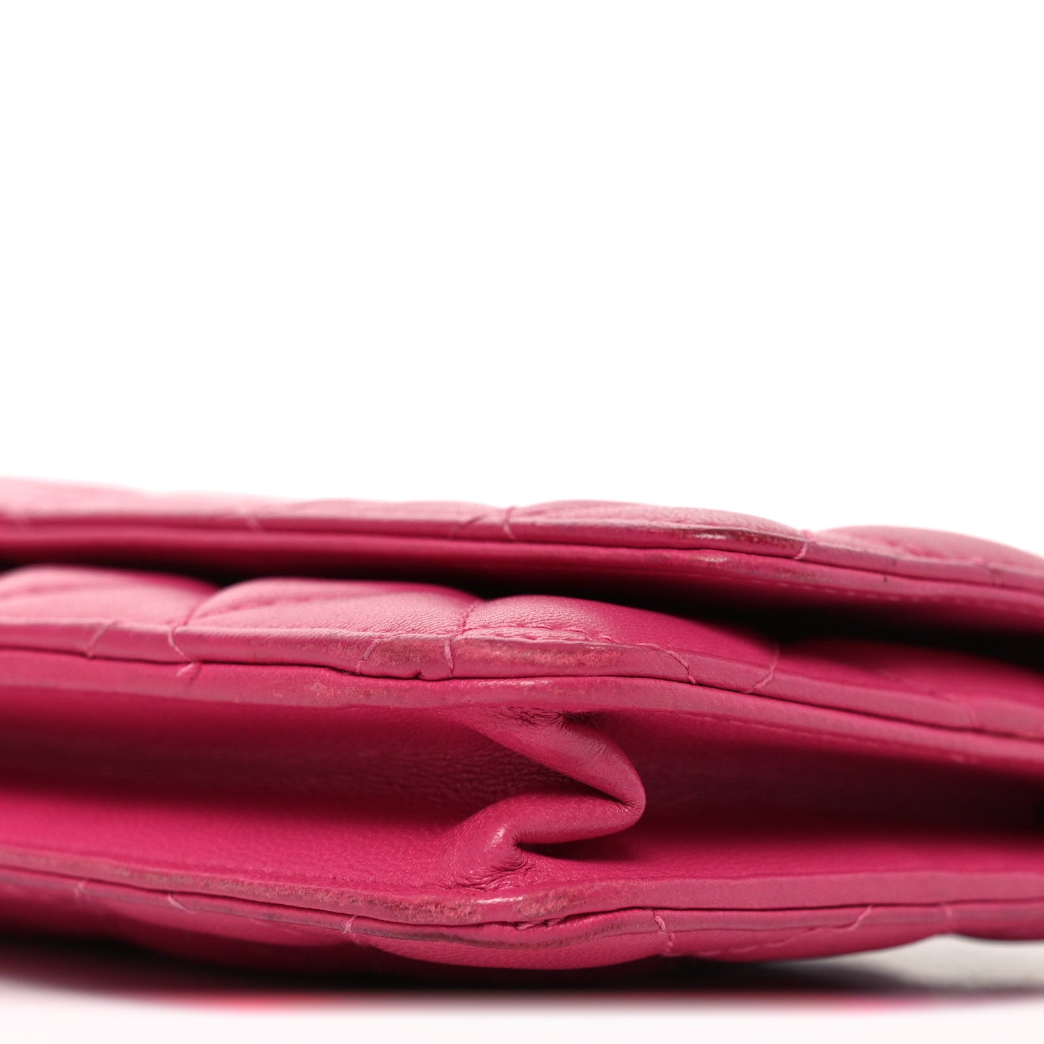 Chanel Lambskin Quilted Wallet On Chain WOC Dark Pink 20 of 21