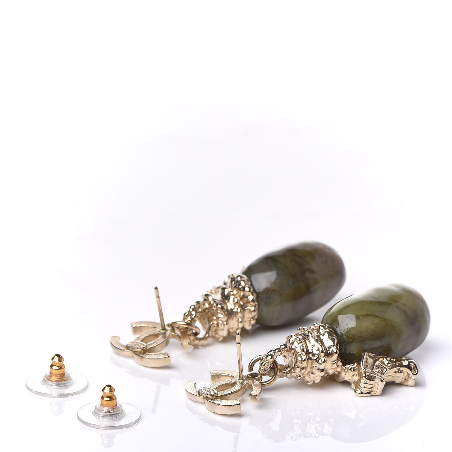 Labradorite CC Dragon Drop Earrings Gold