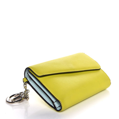 Christian Dior Smooth Calfskin Bi-Color Diorissimo Wallet Jaune Fluo 4 of 10